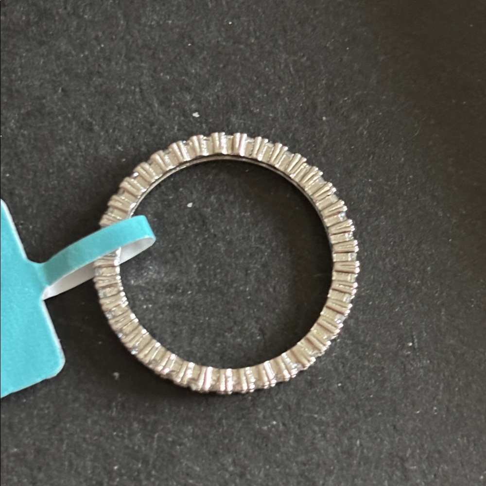 Eternity band Moissonite sterling silver band - Picture 5 of 7